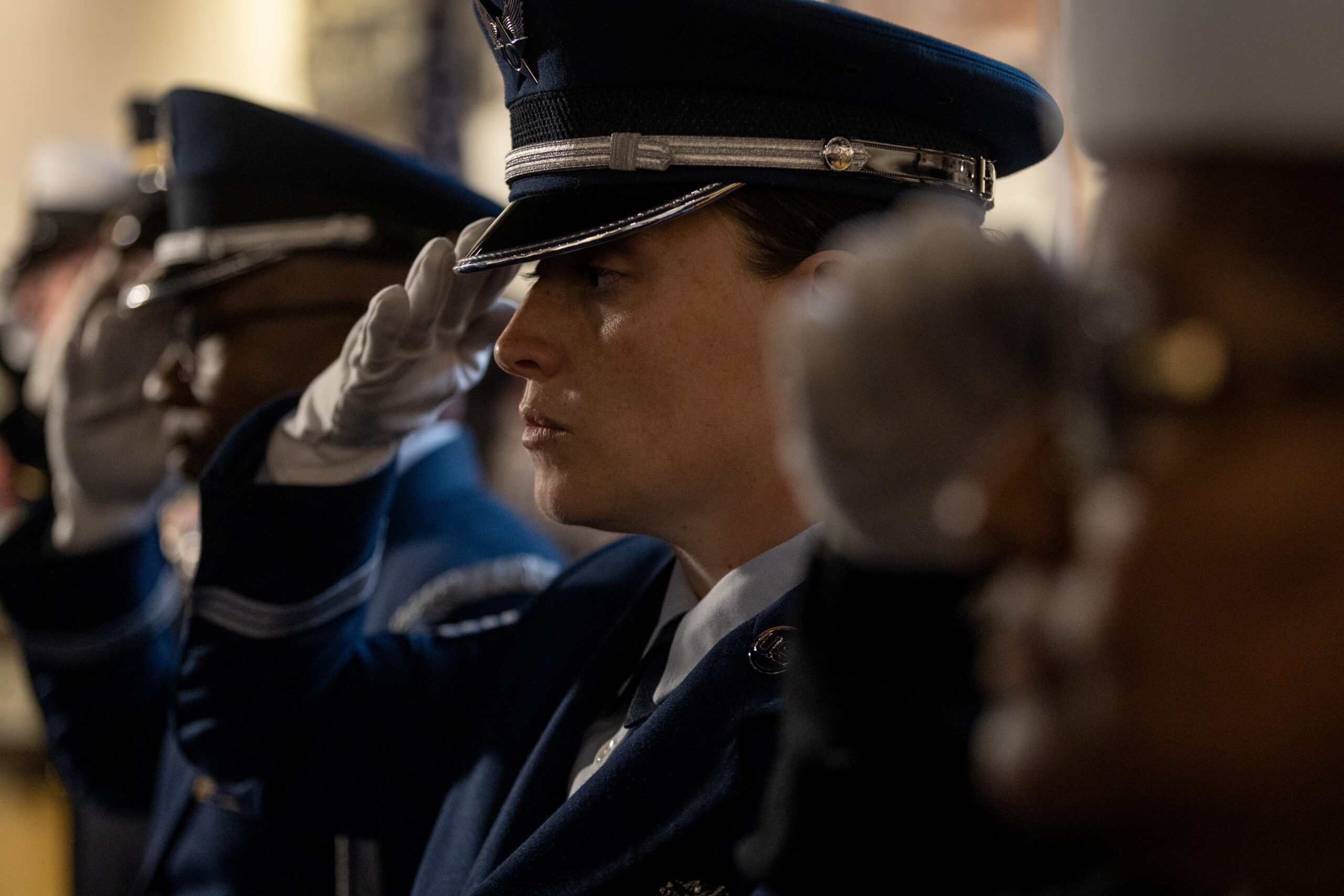 Members of the Brig. Gen. William C. Doyle Veterans memorial Cemetery Honor Guard render honors during the State Veterans Day ceremony at the New Jersey Vietnam Veterans’ Memorial, Vietnam Era Museum and Educational Center at Holmdel, New Jersey, Nov. 11, 2025. Veterans Day celebrates and honors America’s veterans for their patriotism, love of country, and willingness to serve and sacrifice for the common good. (New Jersey Department of Military and Veterans Affairs photo by Mark C. Olsen)
